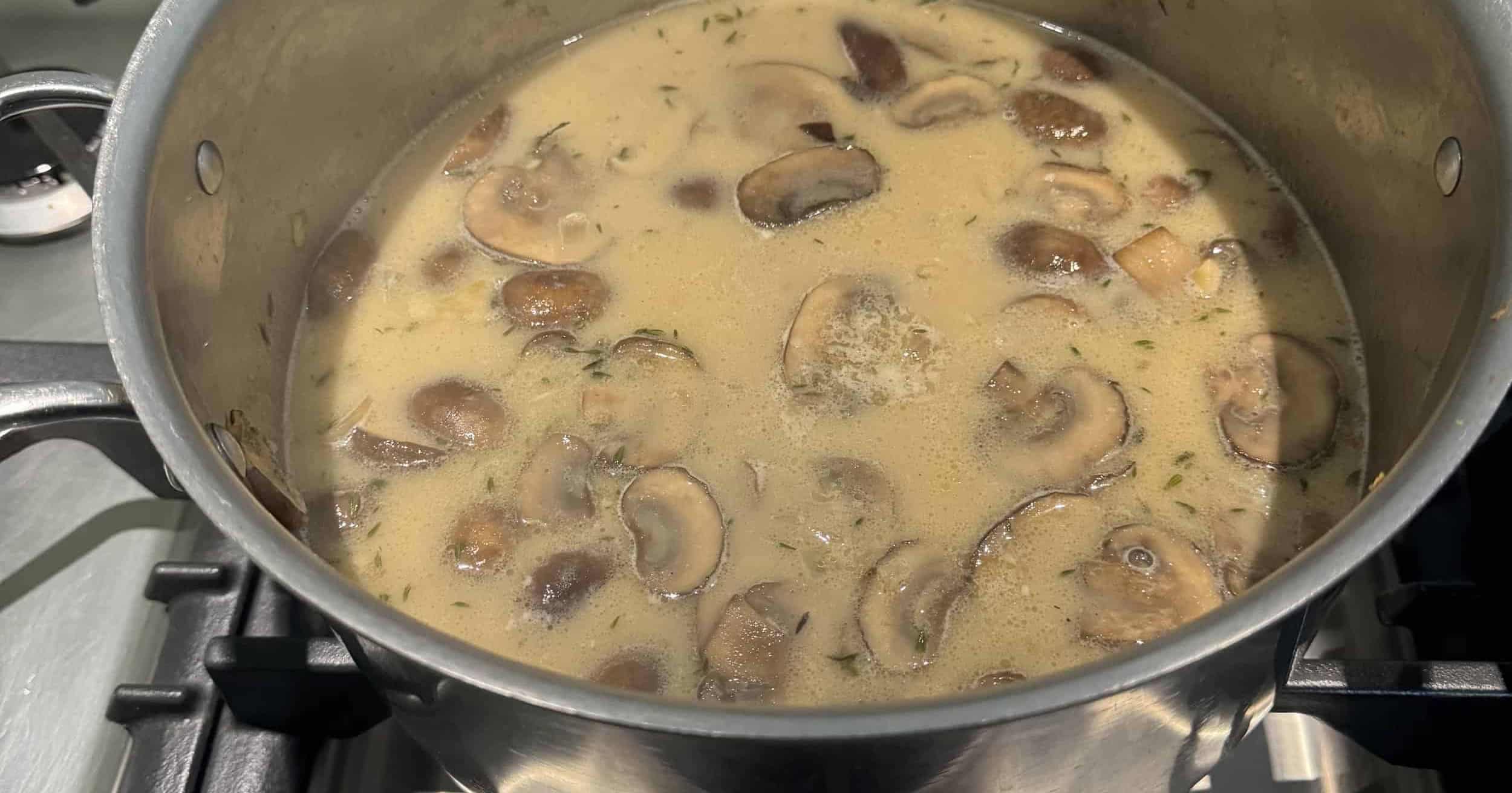 Mushroom, wild rice soup